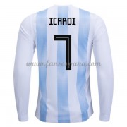 Camisetas De Futbol Selección Argentina Copa Mundial 2018 Mauro Icardi 7 Primera Equipación Manga La..